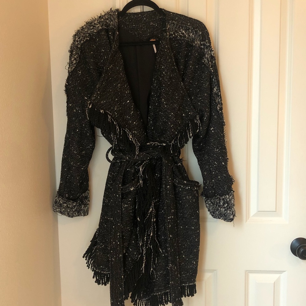 Free People Pebbled Tie Coat